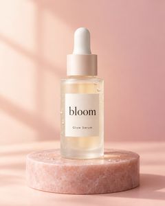 Studio product shot: glow serum product